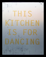 Aluminium Print: This Kitchen Is For Dancing Yellow Black frame