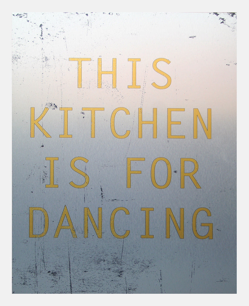 Aluminium Print: This Kitchen Is For Dancing Metallic White Frame