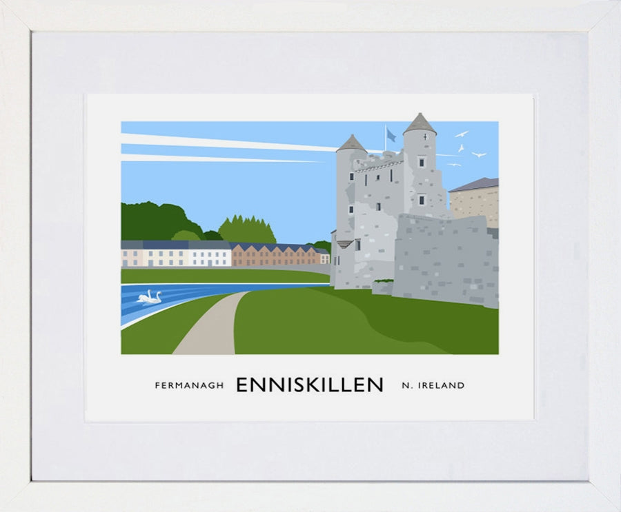 Co Fermanagh - Enniskillen Frame White 40x30 With Mount