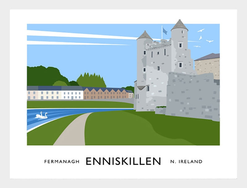 Co Fermanagh - Enniskillen Frame White 40x30 No Mount