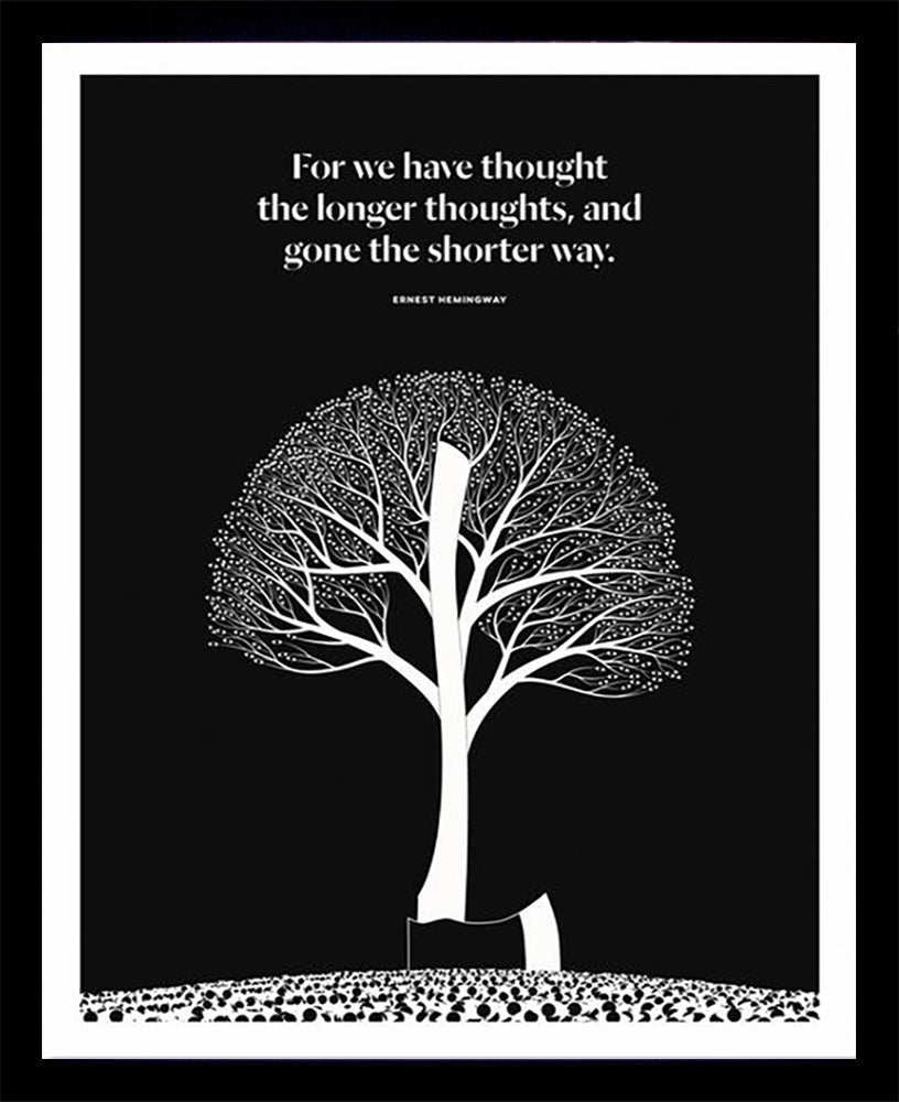 Ernest Hemingway - Thoughts Black Box Frame