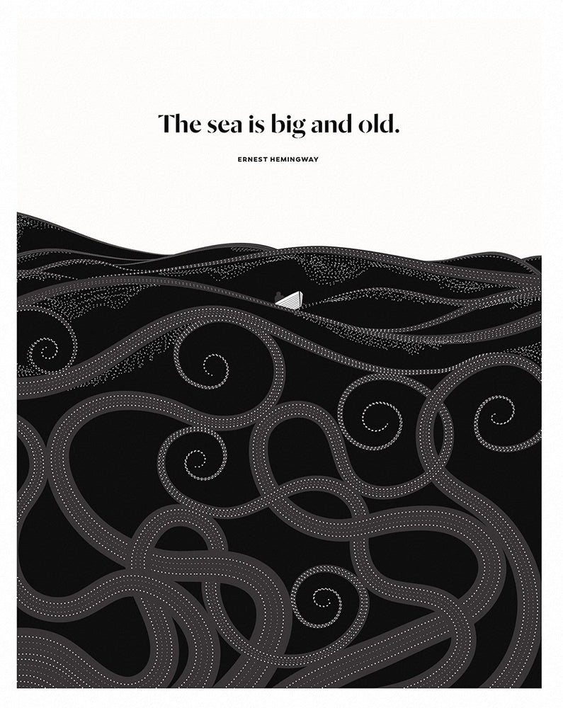 Ernest Hemingway - The Sea Is Big Unframed
