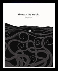 Ernest Hemingway - The Sea Is Big Black Box Frame