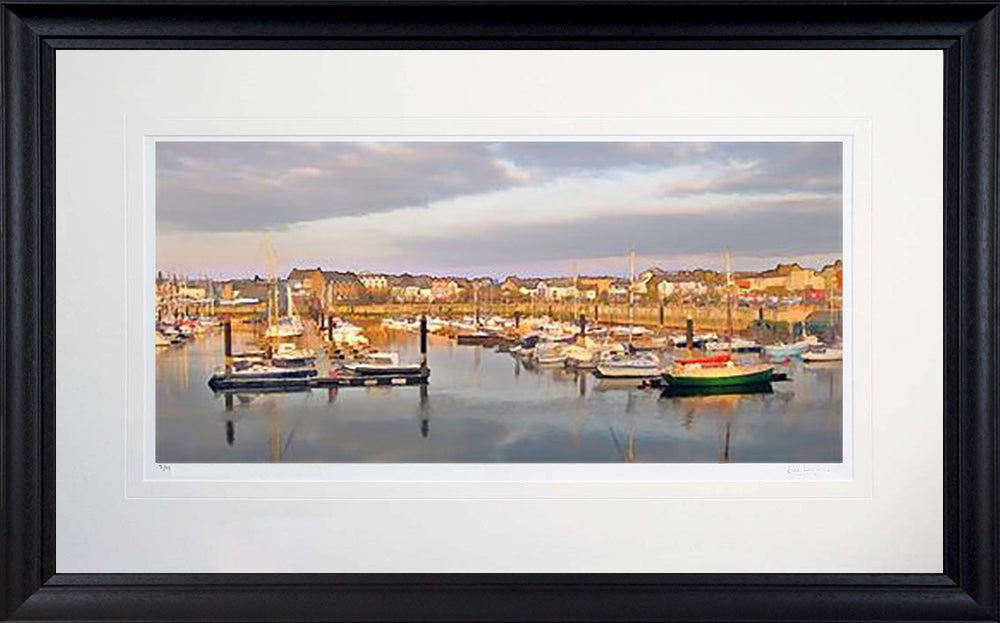 Co Down - Evening Sun Bangor Marina Frame Black Moulded 71X45