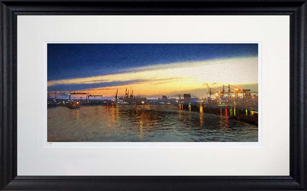 Belfast - Evening Arrival Frame Black Moulded 71x45