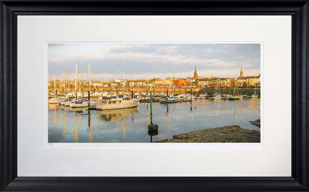 Co Down - Evening Bangor Marina Frame Black Moulded 71X45
