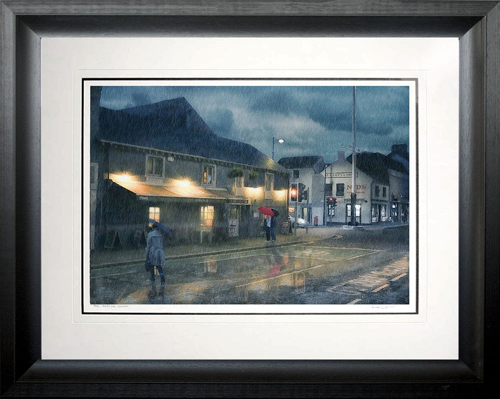 Co Down - Rain Series - Evening Rain Holywood-76 x 45.5-Chunky Black Frame