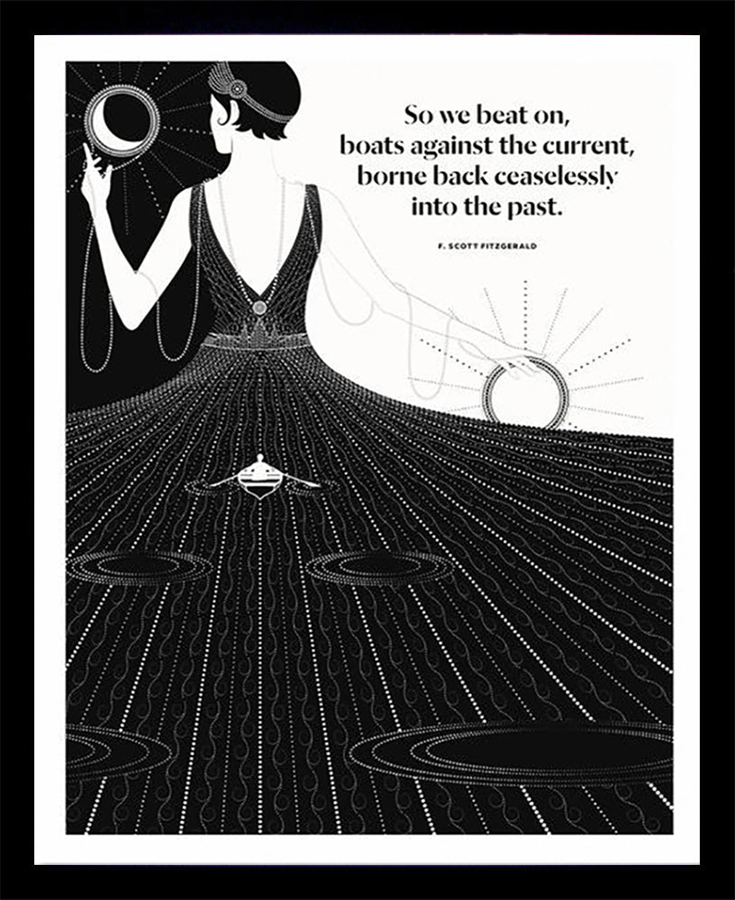 F. Scott Fitzgerald - Boats Black Box Frame