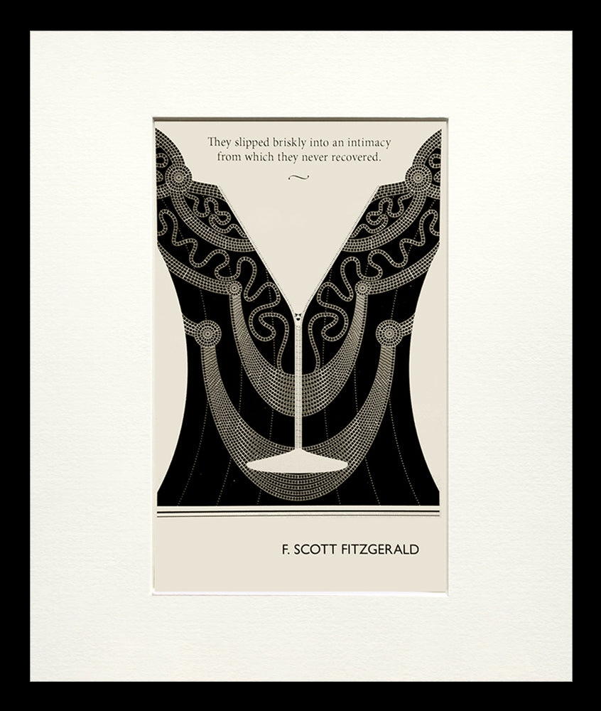 Postcard - F. Scott Fitzgerald Small Flat Black Frame