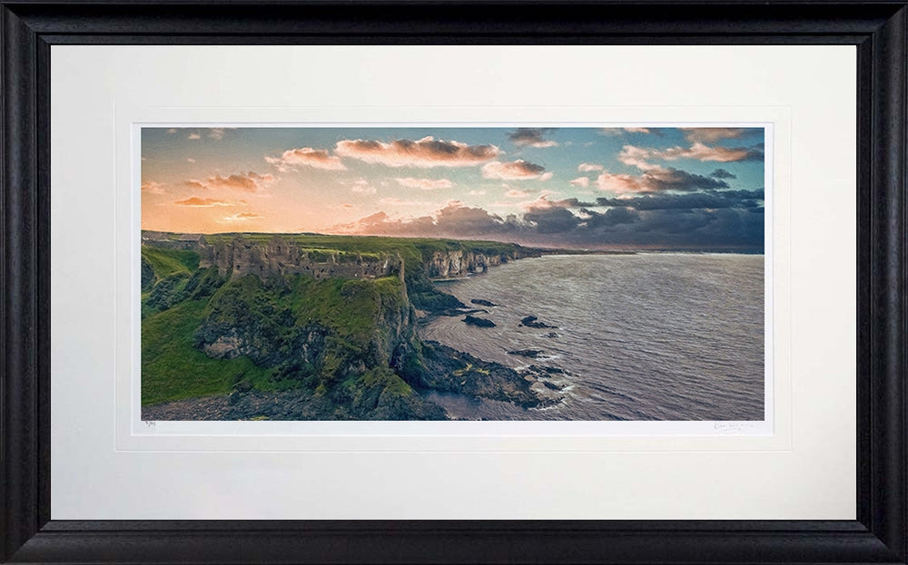 Co Antrim - Fading Light, Dunluce Castle Black Scoop Frame
