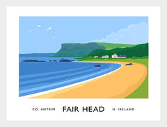 Co Antrim - Fair Head Frame White 70x50