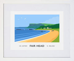 Co Antrim - Fair Head Frame White 40x30 With Mount