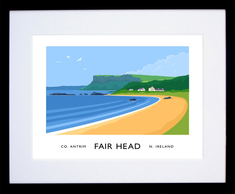 Co Antrim - Fair Head Frame Black 40x30 withmount