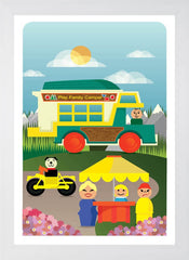 Family Camper White Frame