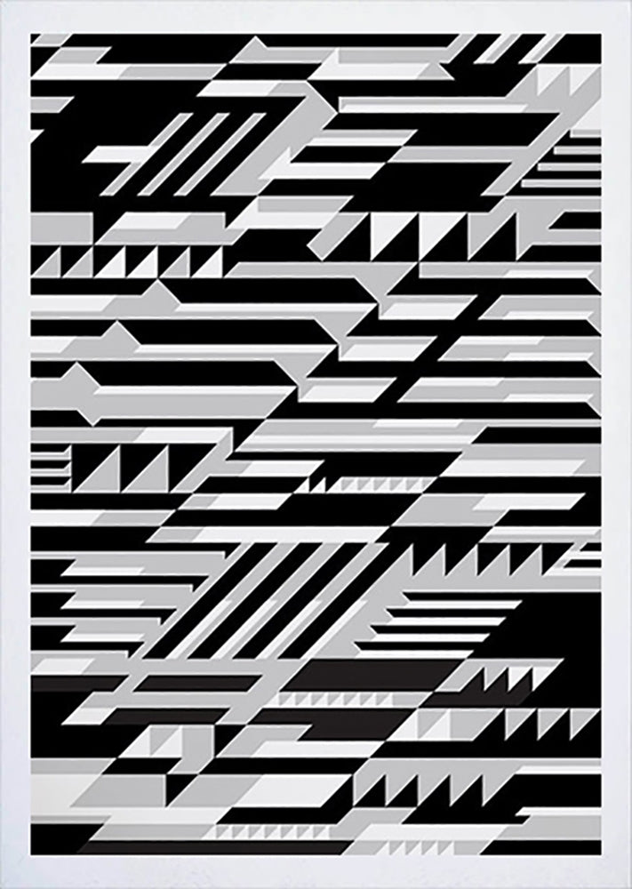 Pattern - Faster In Monochrome Frame White