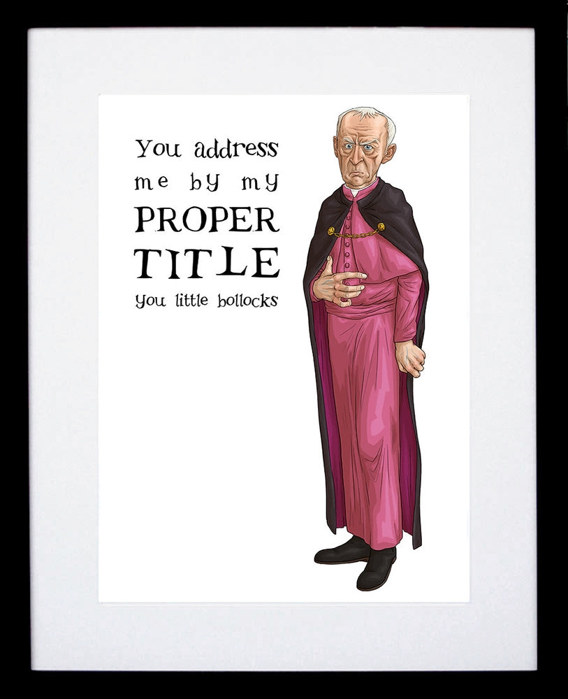 Father Ted - Father Brennan - Proper Title - Black Box Frame (With Mount)