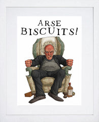 Father Ted - Father Jack - Arse Biscuits White Frame