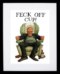 Father Ted - Father Jack - Feck Off Cup! Black Frame