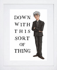 Father Ted - Down With This Sort Of Thing White Frame