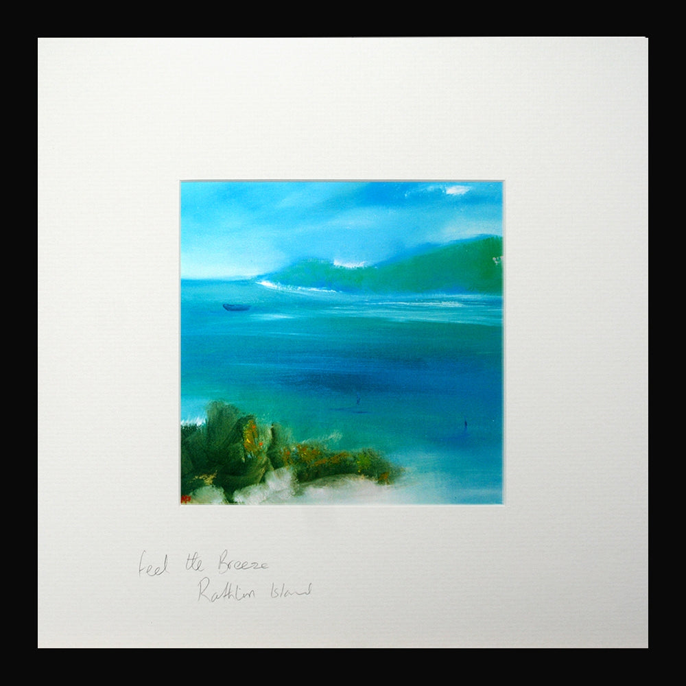 Print - Feel The Breeze, Rathlin Island Black Frame
