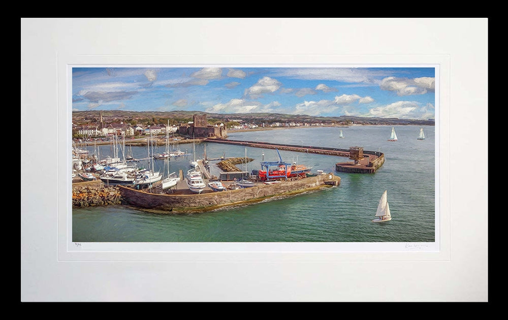 Co Antrim - Fine Day, Carrickfergus Flat Black Frame