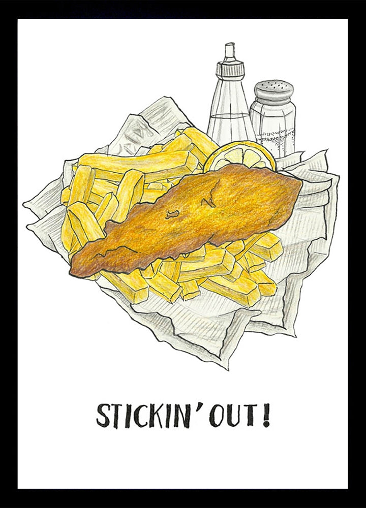 Food - Fish Supper-A2 - Black Box Frame