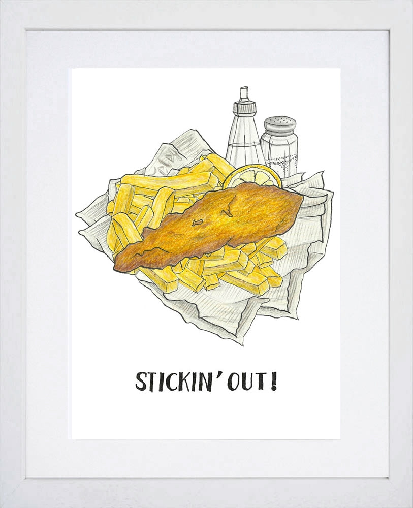 Food - Fish Supper White Frame