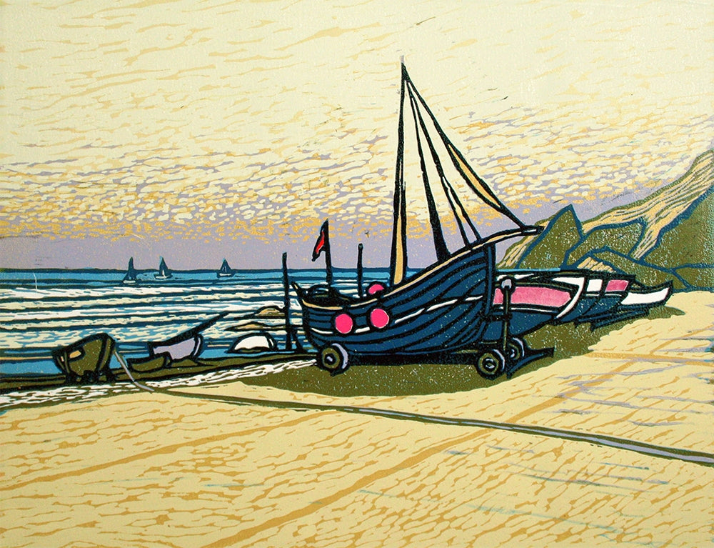 Linocut Print - Co Down Fishing Boat
