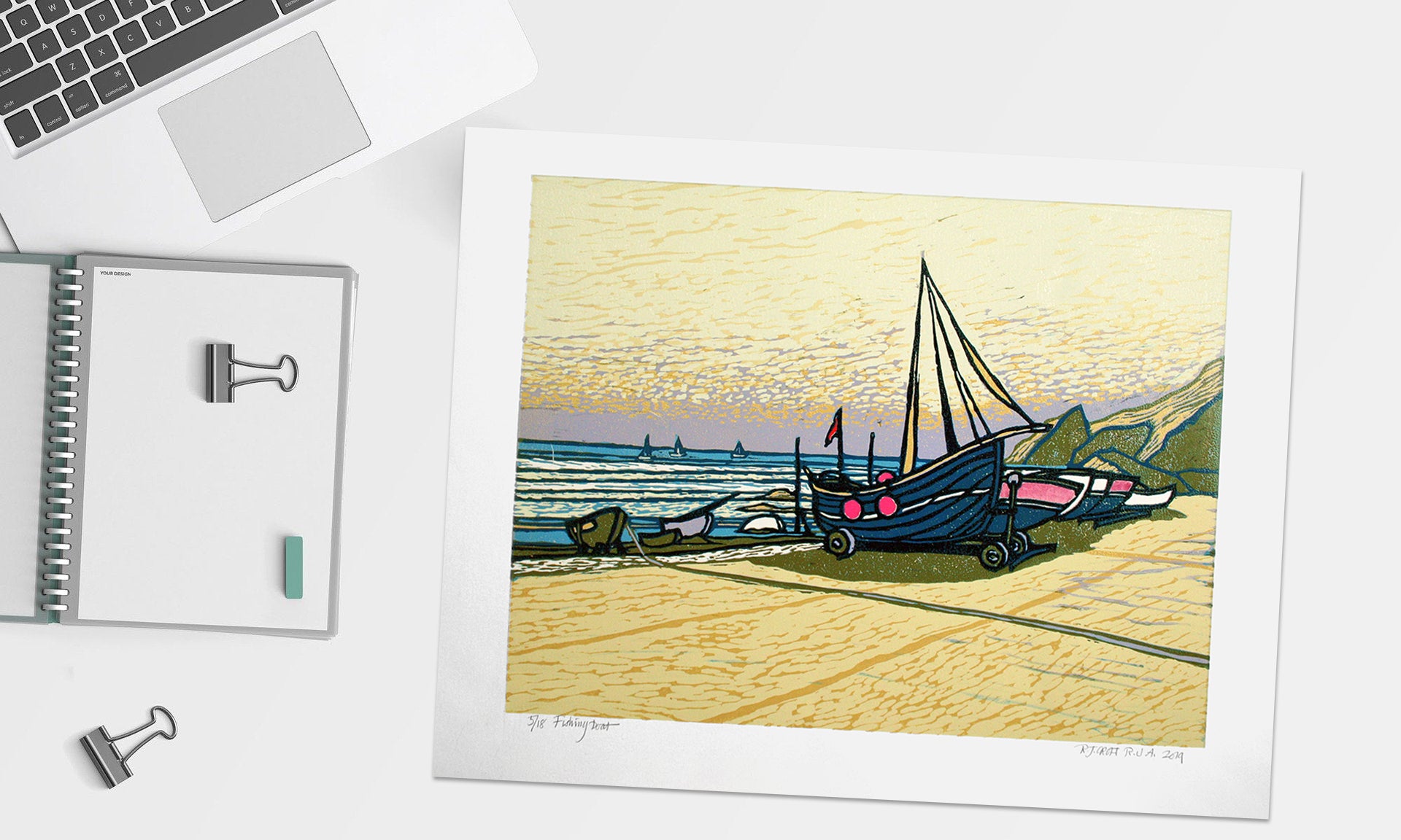 Linocut Print - Co Down Fishing Boat