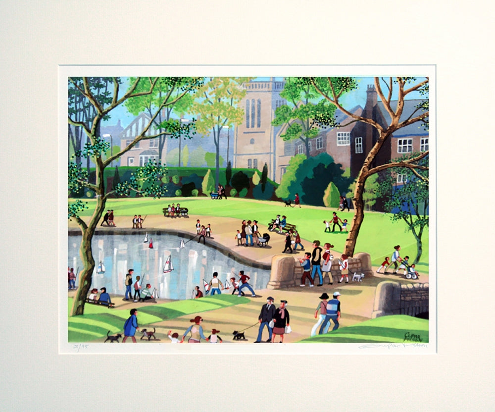 Print - Floating Your Boat in Ward Park, Bangor Unframed