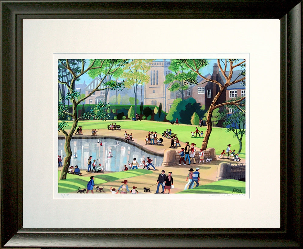 Print - Floating Your Boat in Ward Park, Bangor Black Frame