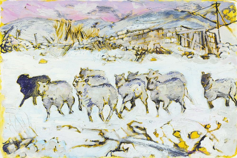 Flock of Sheep Horn Head Unframed