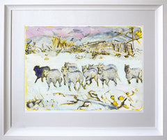 Flock of Sheep Horn Head Framed