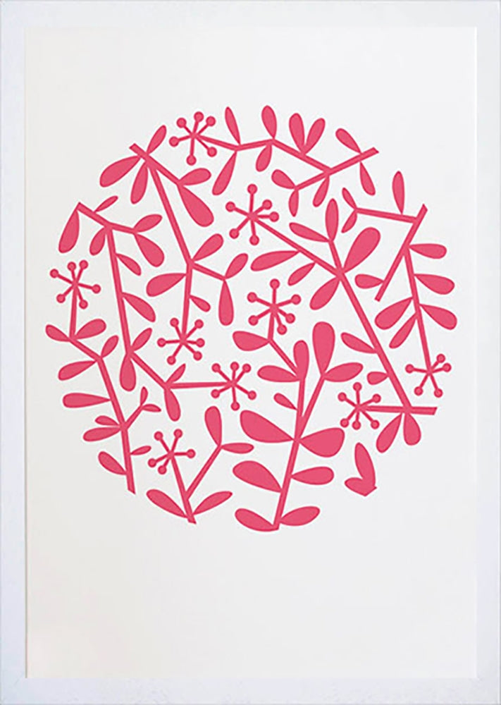 Nature - Flora in Red Frame White