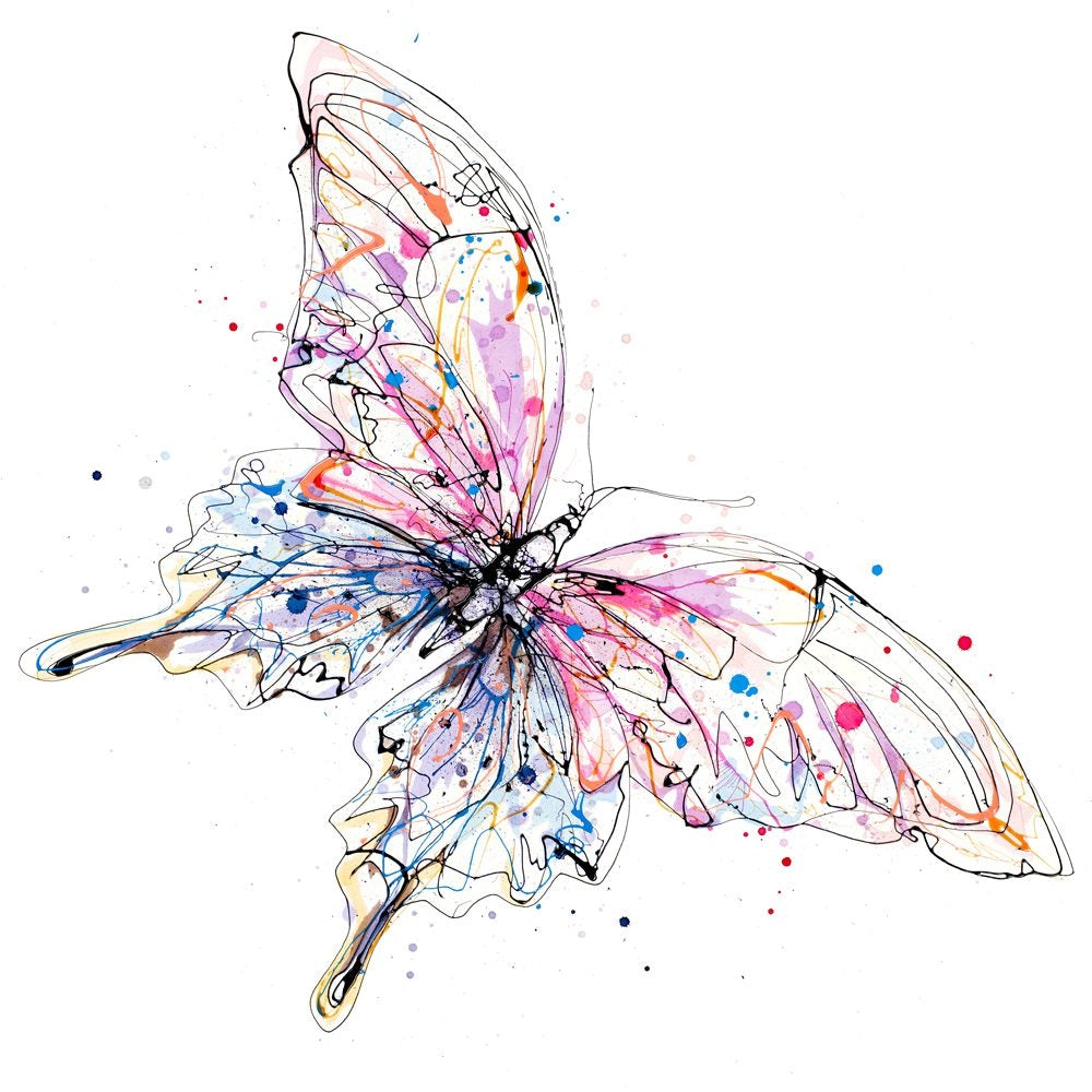 Print Open Edition Animals - Flutterfly-30 x 30-Unframed