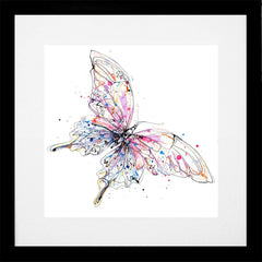 Print Open Edition Animals - Flutterfly-30 x 30-Black Box Frame (With Mount)