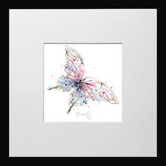 Print Open Edition Animals - Flutterfly-12 x 12-Small Flat Black Frame