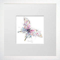 Print Open Edition Animals - Flutterfly-12 x 12-Small Flat White Frame