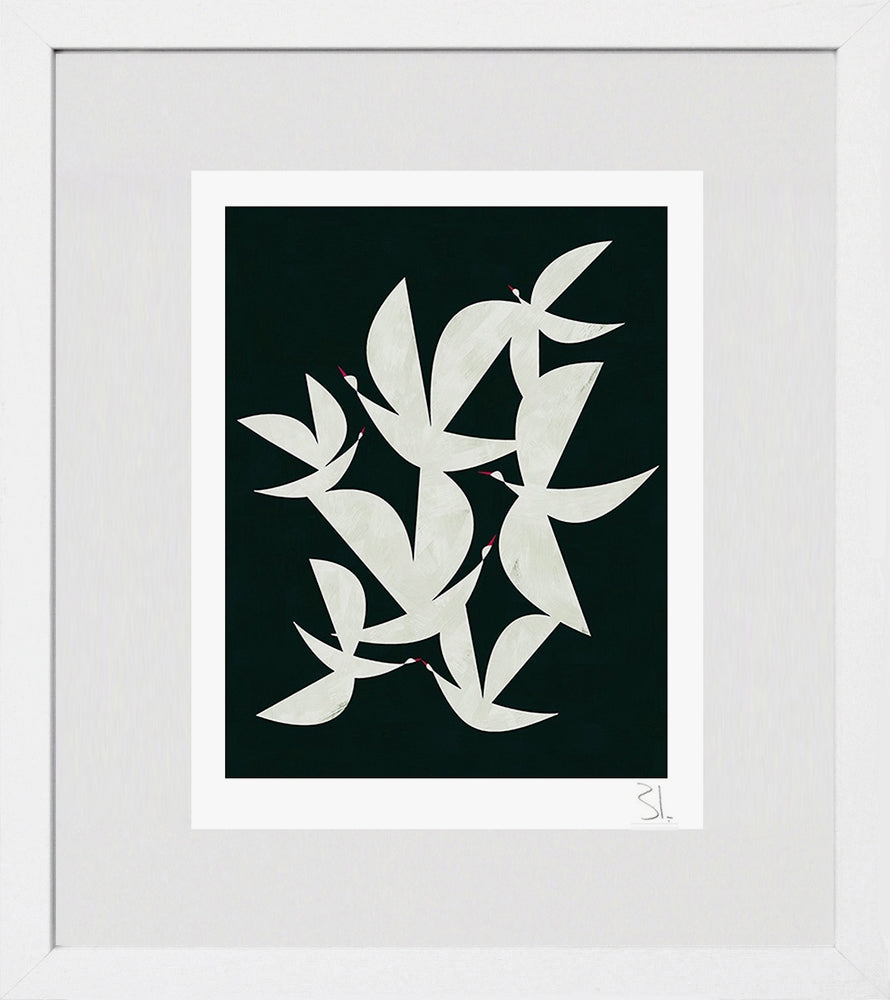 Flying In The Dark White Frame