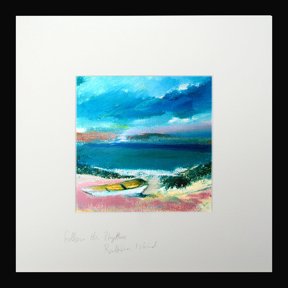 Print - Following The Rhythm, Rathlin Island Black Frame