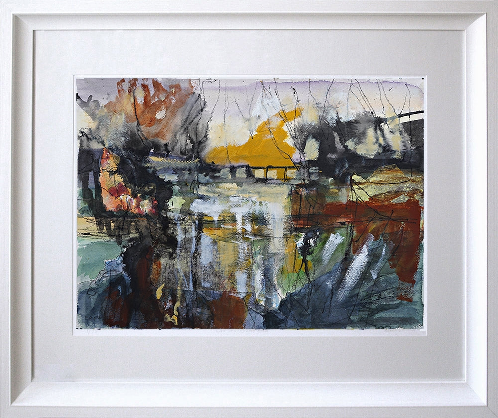 Print - Footbridge Over Lagan Chunky White Frame