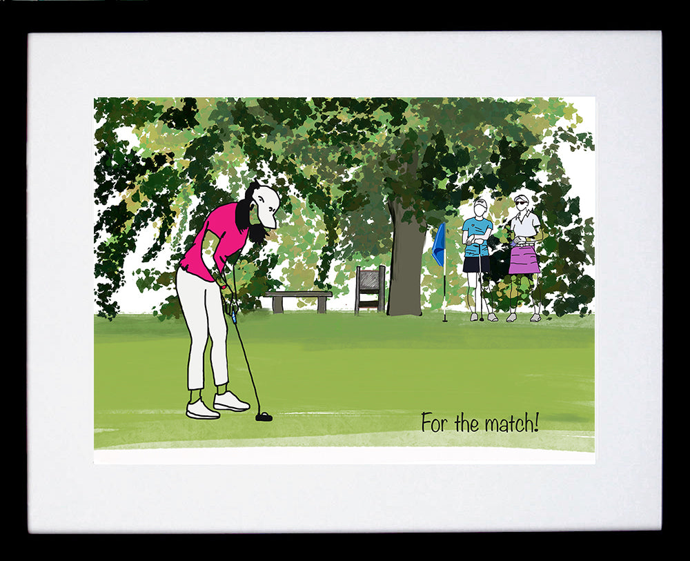 Print - Golf - For The Match - Black Box Frame