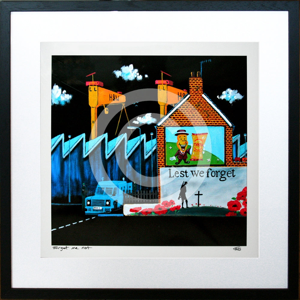Print - Forget Me Not-40 x 40-Black Frame
