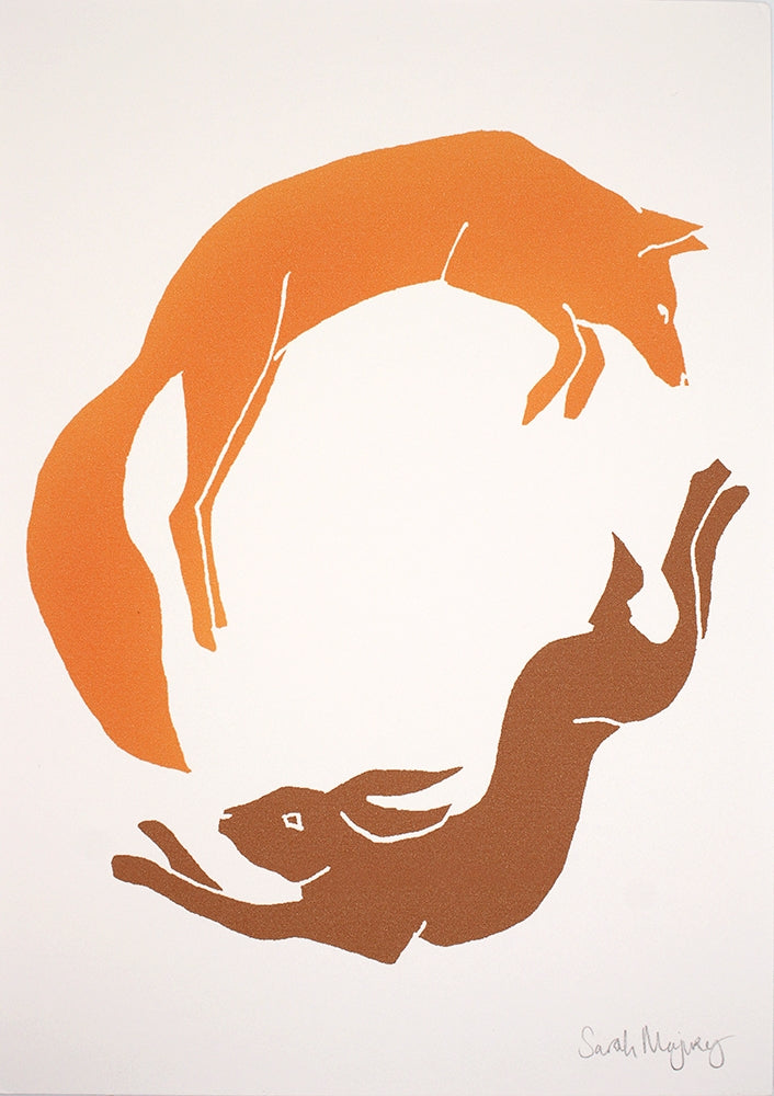 Print Animals- Fox and Hare - Unframed
