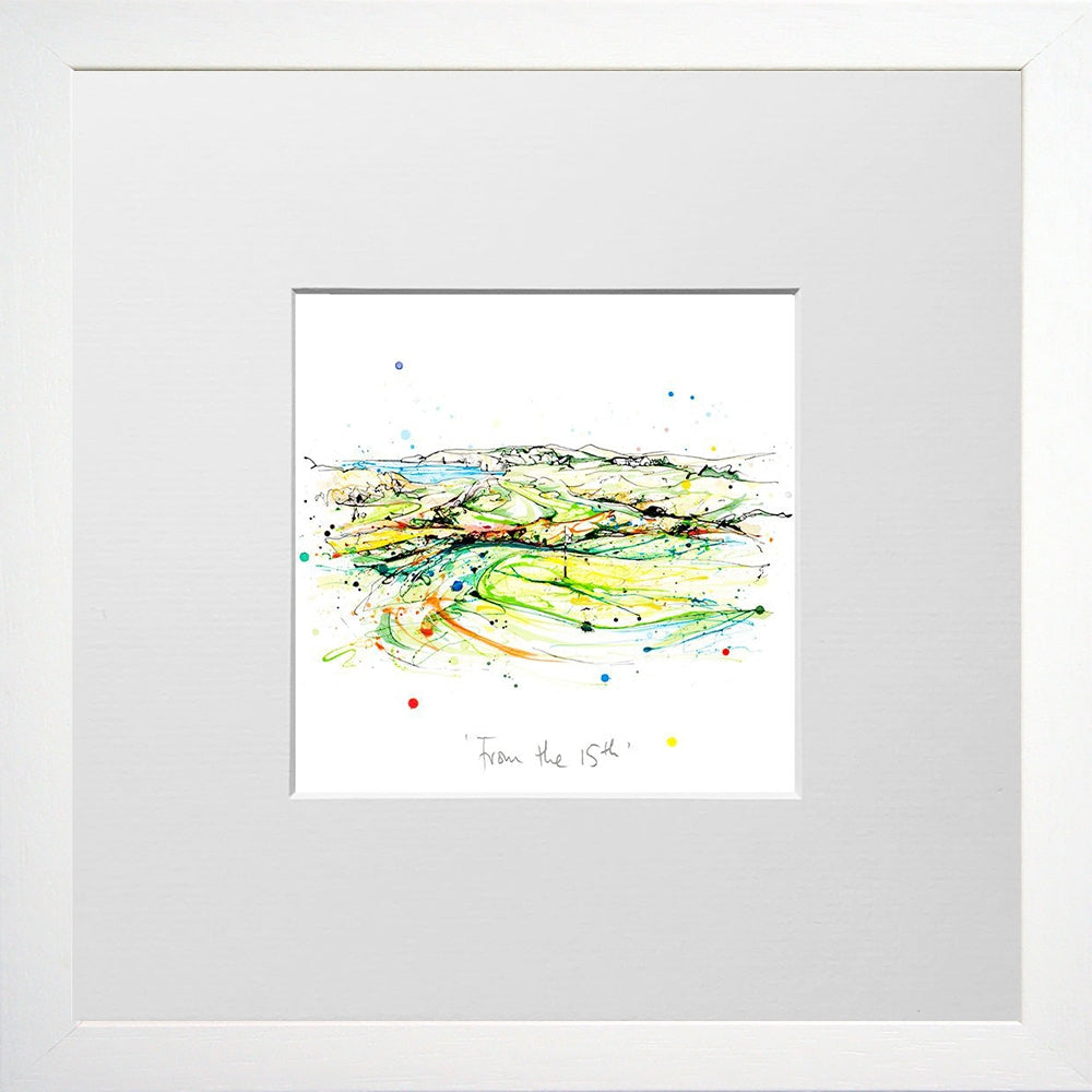 Print Open Edition Golf - Royal Portrush from the 15th-12 x 12-Small Flat White Frame