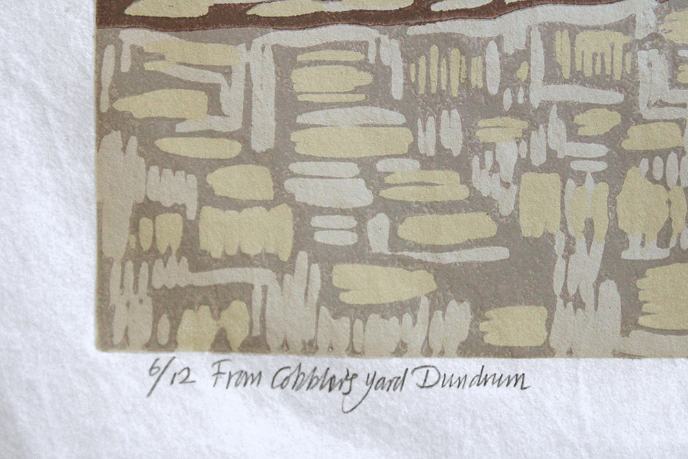 Linocut Print - From Cobblers Yard, Dundrum 2009