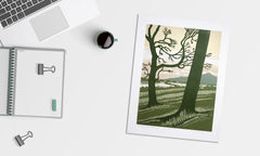 Linocut Print - Co Down From Dundrum Castle