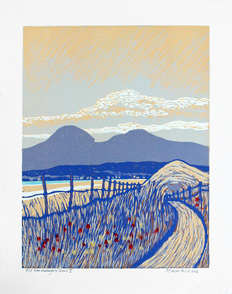 Linocut Print - From Murlough To Donard II 2018 Unframed
