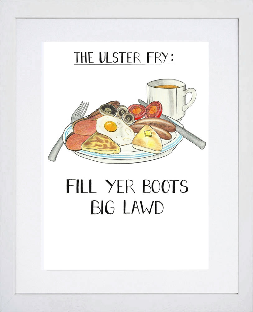 Food - The Ulster Fry-21 x 29.5 -White Frame