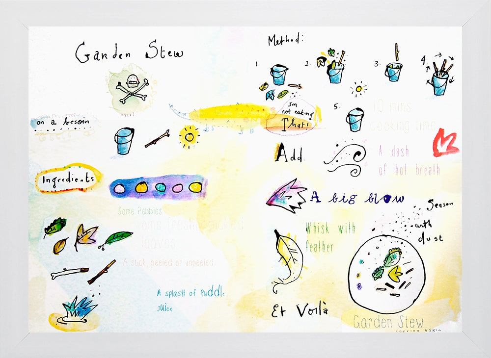 Garden Stew Flat White Frame